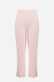Silky Knit Crop Pull - On Pants With Gold Buttons Petal Pink - Dresses Boutique B.V.