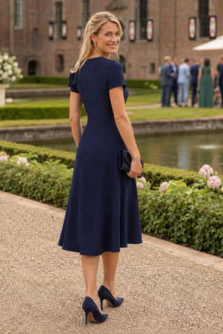 Ruffle bodice midi dress