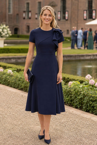 Ruffle bodice midi dress