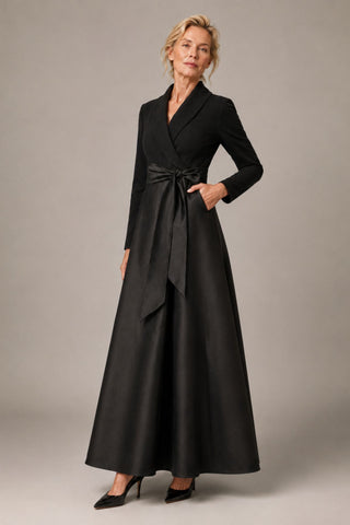 Tuxedo combo gown dress