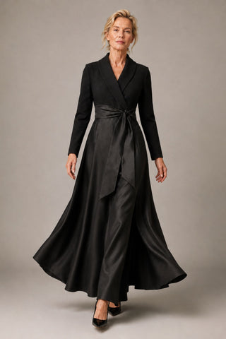 Tuxedo combo gown dress
