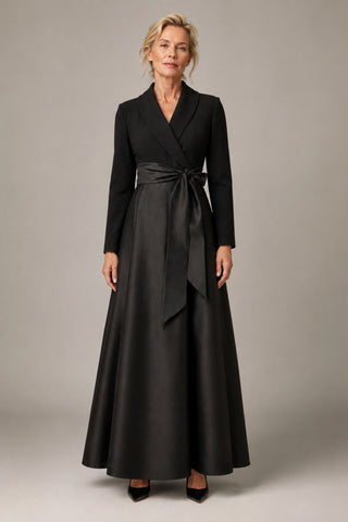 Tuxedo combo gown dress