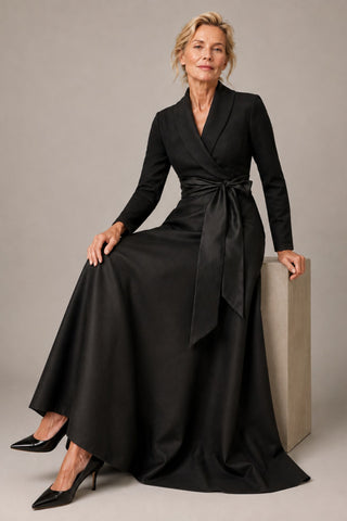 Tuxedo combo gown dress