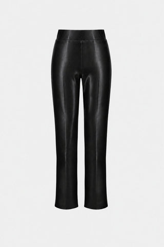 Bonded Leatherette Straight Pull-On Pants - Dresses Boutique B.V.