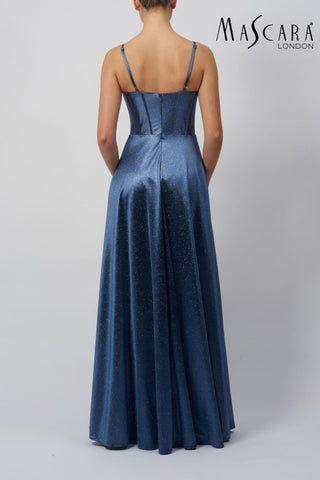 Boned drape satin Storm Blue - Dresses Boutique B.V.