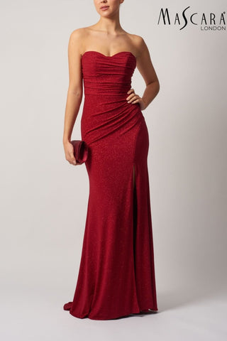 Bow tie off shoulder dress Wine - Dresses Boutique B.V.