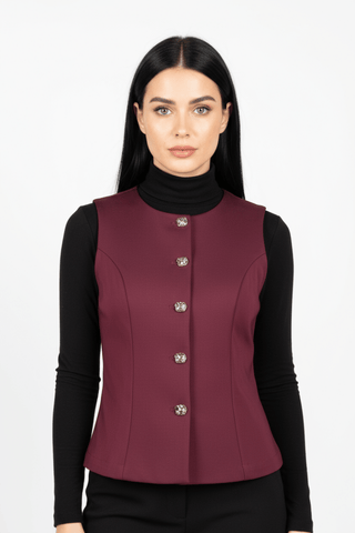 Bruxelles gilet Bordeaux - Dresses Boutique B.V.