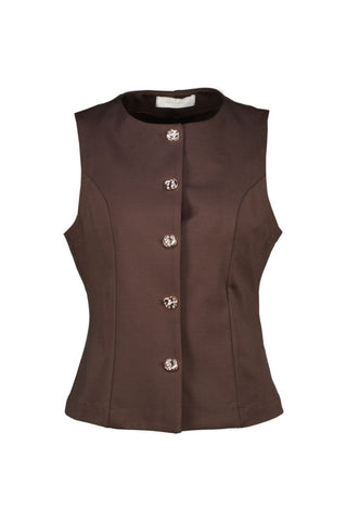 Bruxelles gilet Choco - Dresses Boutique B.V.