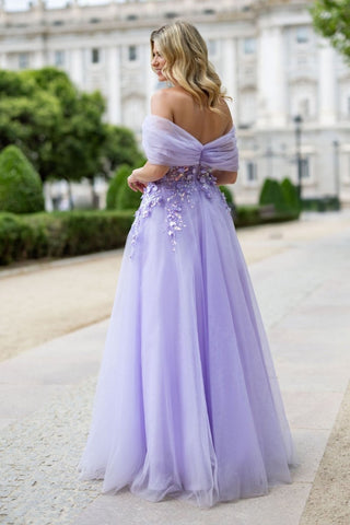 Carmina sleeves dress Glitter Pastel Purple - Dresses Boutique B.V.