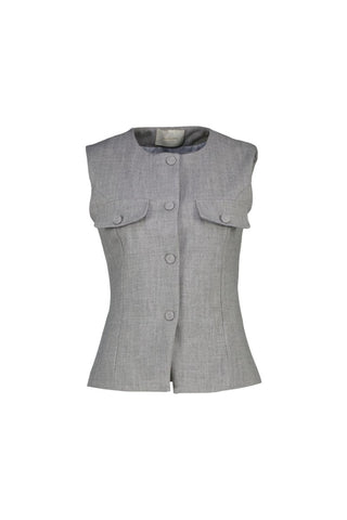 Cartagena gilet Light grey - Dresses Boutique B.V.