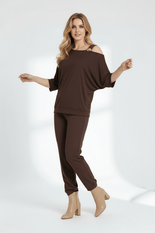 Courtrai top Choco - Dresses Boutique B.V.