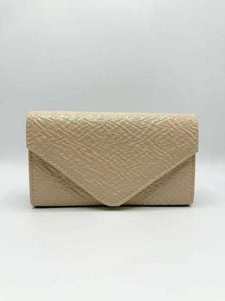 Cracked texture clutch Beige - Dresses Boutique B.V.