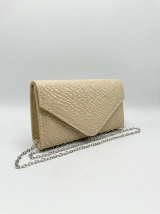Cracked texture clutch Beige - Dresses Boutique B.V.