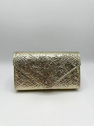 Cracked texture clutch Gold - Dresses Boutique B.V.