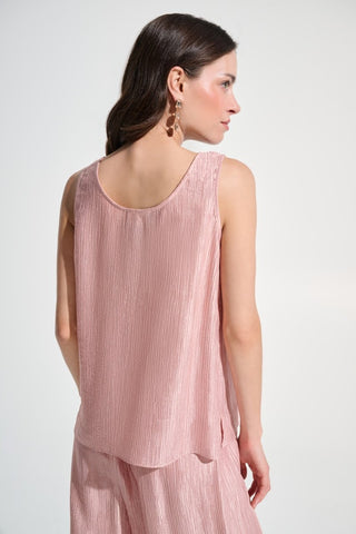 Crinkle Jacquard Sleeveless Straight Top - Dresses Boutique B.V.