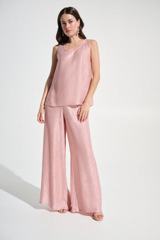 Crinkle Jacquard Sleeveless Straight Top - Dresses Boutique B.V.