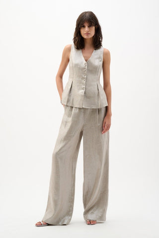Foiled linen peplum vest - Dresses Boutique B.V.