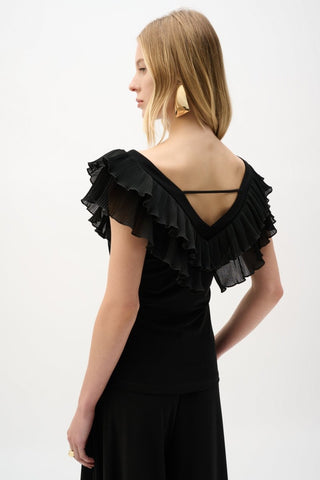 Georgette Fitted Top With Pleats - Dresses Boutique B.V.