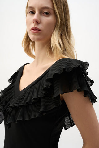 Georgette Fitted Top With Pleats - Dresses Boutique B.V.
