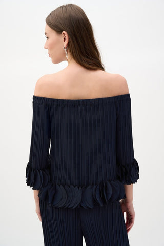 Georgette Off Shoulder Pleated Top - Dresses Boutique B.V.