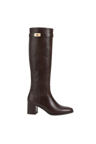 Golden buckle strap boots - Dresses Boutique B.V.