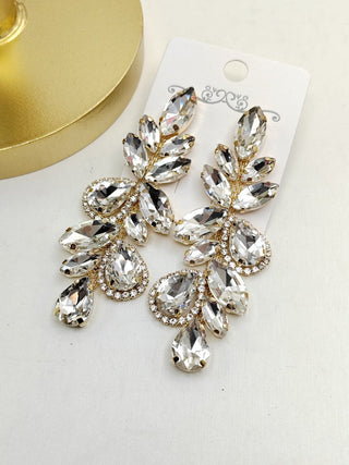Granda strass earrings Gold - Dresses Boutique B.V.