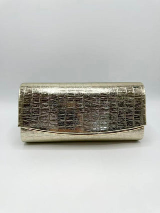 Grid pattern clutch Gold - Dresses Boutique B.V.