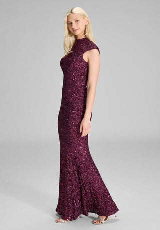 High neck sequin dress Mulberry - Dresses Boutique B.V.