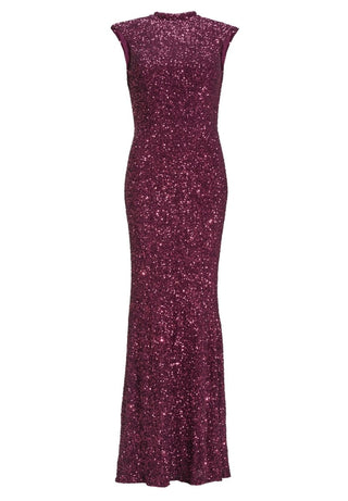 High neck sequin dress Mulberry - Dresses Boutique B.V.