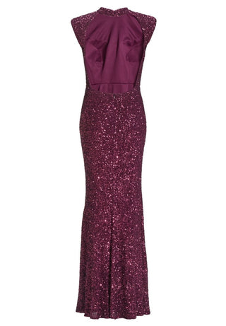 High neck sequin dress Mulberry - Dresses Boutique B.V.