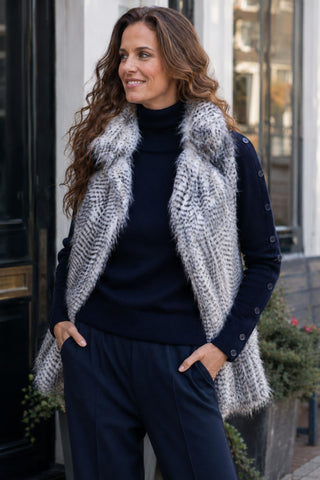 Faux fur sleeveless gilet Grey