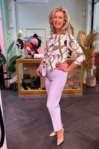 Knit basic pant Lilac - Dresses Boutique B.V.