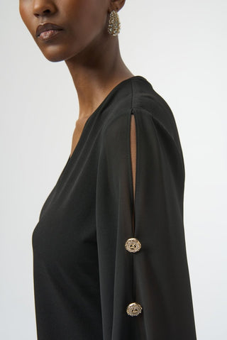 Moss Crepe Chiffon Fitted Top - Dresses Boutique B.V.