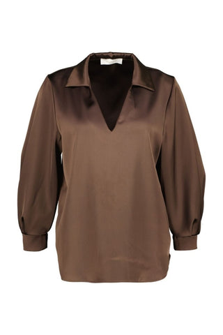 New Alma blouse Choco - Dresses Boutique B.V.