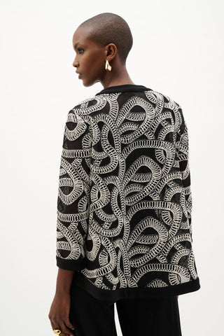 Novelty Mesh Abstract Print Swing Jacket - Dresses Boutique B.V.