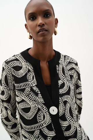 Novelty Mesh Abstract Print Swing Jacket - Dresses Boutique B.V.