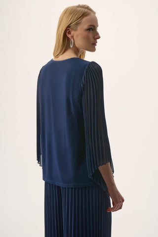 Pleated Chiffon Sleeves blouse - Dresses Boutique B.V.