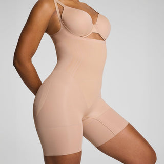 SPANXsculpt GoFigure open bust midthigh bodysuit Chai - Dresses Boutique B.V.