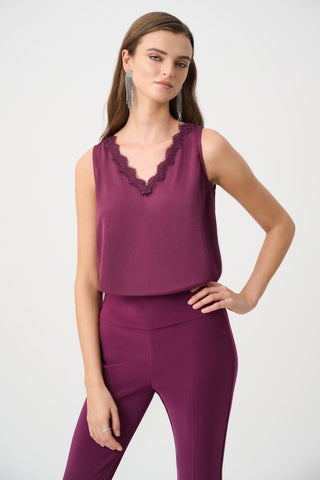 Satin Sleeveless V - Neck Top - Dresses Boutique B.V.