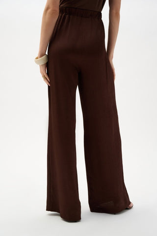 Satin Wide Leg Pull - On Pants With Drawstring - Dresses Boutique B.V.