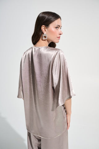 Satin rhinestone boxy tunic - Dresses Boutique B.V.