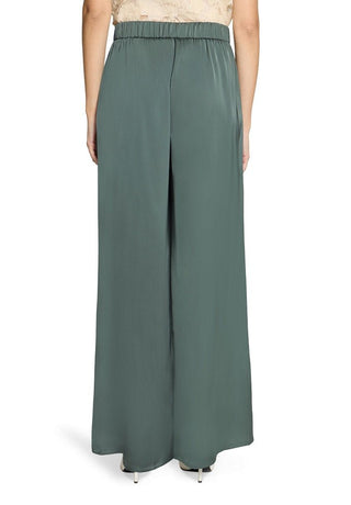 Satin wide pants Evening Green - Dresses Boutique B.V.