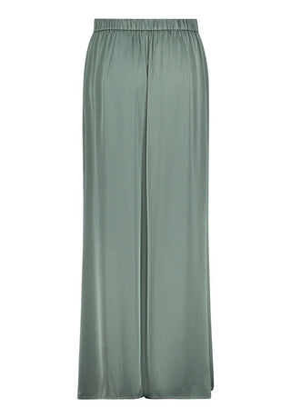 Satin wide pants Evening Green - Dresses Boutique B.V.
