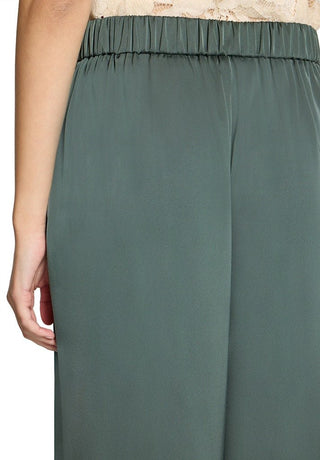 Satin wide pants Evening Green - Dresses Boutique B.V.