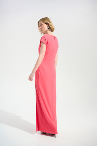 Scuba Crepe Gown with Rhinestones Paradise Coral - Dresses Boutique B.V.