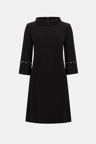 Silky Knit A - Line Dress With Pearl Detail - Dresses Boutique B.V.