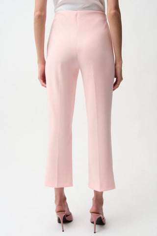 Silky Knit Crop Pull - On Pants With Gold Buttons Petal Pink - Dresses Boutique B.V.