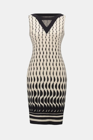 Silky Knit Geometric Print Sheath Dress - Dresses Boutique B.V.