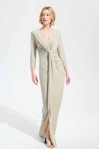 Sparkle Knit Sheath Gown With Draped Front - Dresses Boutique B.V.