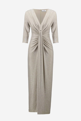 Sparkle Knit Sheath Gown With Draped Front - Dresses Boutique B.V.